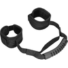 Ouch By Shots Ouch! Adjustable Velcro Handcuffs with Ergonomic Handle - Juodas