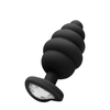 Ouch By Shots Sinner Gear Ribbed Diamond Heart Plug Large - Silicone, Decorative Base