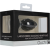Ouch By Shots Sinner Gear Ribbed Diamond Heart Plug Large - Silicone, Decorative Base