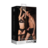 Ouch By Shots Ouch! Door Restraint System with Adjustable Cuffs and Eye Mask Juodas
