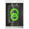 Ouch By Shots Ouch! Glow in the Dark Comfort Ring Set 2pcs Flexible Žalias