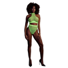 Ouch By Shots Neoness Turtle Neck Crop Top &amp; High Waist Slip UV Neon Rožinė XL/XXXXL