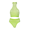 Ouch By Shots Neoness Turtle Neck Crop Top &amp; High Waist Slip UV Neon Rožinė XL/XXXXL