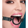 Ouch By Shots Ouch Halo Silicone Open Ring Gag - Elegant Juodas &amp; Gold Design