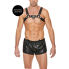 Ouch By Shots OUCH! Leather Chest Harness L/XL - Adjustable Bonded Straps, Juodas