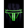 Ouch By Shots Ouch! Glow in the Dark Striped Jockstrap S/M - Fluorescent Žalias Accent