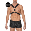 Ouch By Shots Scottish Leather Adjustable Harness S/M - Stainless Steel Details
