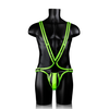 Ouch By Shots Ouch! Body Harness Glow in the Dark Adjustable L/XL Neon Žalias
