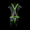 Ouch By Shots Ouch! Body Harness Glow in the Dark Adjustable L/XL Neon Žalias