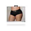 Ouch By Shots Satisfyer Vibrating Strap-On Brief XL/XXL - Juodas, 10-Speed Bullet, Adjustable Fit