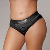 Ouch By Shots Sinner Gear Vibrating High-Cut Strap-On Brief XL/XXL Juodas Rechargeable