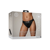Ouch By Shots Shots Ouch! Vibrating Strap-On Thong M/L Juodas with Removable Straps