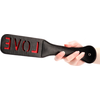 Ouch By Shots Ouch! Paddle LOVE Reversible Embossed Leather Impact Tool Juodas