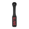 Ouch By Shots Ouch! Paddle SLAVE Reversed Lettering Juodas Leather Impact Tool