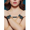 Ouch By Shots Ouch Halo Gold Wrist and Ankle Restraint Set - Elegant Faux Leather