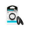 PerfectFitBrand Perfect Fit Xact-Fit #13 Precision Ring Set, 2 vnt., Soft Juodas Silicone