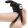 RING Happy Rabbit – stimuliuojantis USB įkraunamas meilės žiedas triušiui