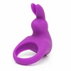 Happy Rabbit - Įkraunamas vibruojantis triušio penio žiedas Violetinė