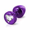 Diogol Anni R Aliuminio Plug 25mm Heart Shape Violetinė Swarovski