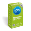EXS 3-in-1 Ribbed &amp; Dotted Flared Latex Condoms 12-Pack 56mm