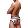 Prowler Open Brief S Baltas/Juodas - Two-Tone Backless Underwear