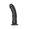 Realrock By Shots RealRock Curved Silicone Model 6" with Suction Cup, rusvai gelsvas, 15.5 cm