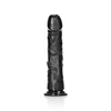 Realrock By Shots Realrock Juoda tikroviškas styguotas dildo siurbtukas 25 cm