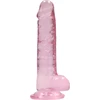 Realrock By Shots Realrock Dildo rožinė su mocną przyssawką rožinė orgazm 19cm