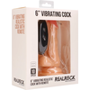 Realrock By Shots RealRock Vibrating Model 6" Anatomical Shape with Suction Cup, rusvai gelsvas