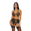 Forplay Dreamgirl Come See Me Mesh Lingerie Set XL Vine Mesh &amp; Strappy Details