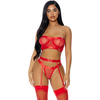 Forplay Dreamgirl Good As Gold Mesh Lingerie Set S - 3-Piece Satin &amp; Gold Details