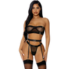 Forplay Dreamgirl Good As Gold Mesh Lingerie Set XL - 3-Piece with Garter Belt