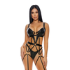 Forplay Sweet Spot Cheetah Embossed Bustier Set XL - Faux Leather &amp; Gold Details