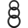 Shots Screaming O Twiddle Rings Set 3 Sizes Silicone Juodas Flexible