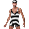 Male Power Hard Time S/M Themed One-Piece Costume with Cap