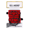 Sportsheets S&amp;M Amor Handcuffs Raudona Vegan Leather Adjustable