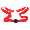 Sportsheets S&amp;M Amor Satin Ball Gag Raudona Ribbon Adjustable 46cm