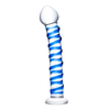 Mėlyna Glas Glas - Mėlyna Spiral Glass Dildo