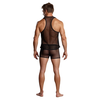 Male Power Stretch Net Tank Top S/M Juodas - Breathable Mesh Design