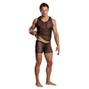 Male Power Stretch Net Tank Top S/M Juodas - Breathable Mesh Design