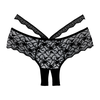 Allure Heartbreaker Lace Boyshort Panties Open Gusset One Size Juodas