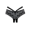 Allure Heartbreaker Lace Boyshort Panties Open Gusset One Size Juodas