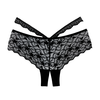 Allure Heartbreaker Lace Boyshort Panties Open Gusset One Size Juodas