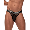 Male Power Cock Pit Net Jockstrap L/XL Juodas with Detachable Pouch