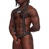 Male Power Elastic Harness Juodas Adjustable Studded One Size