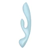 Satisfyer Triple Oh Rabbit-Style Vibrator &amp; Massage Wand, Silicone, Rožinė