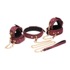 XR Brands 6-Piece Velvet Burgundy Bondage Set with Adjustable Cuffs &amp; Collar