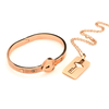 Xr Brands Cuffed Rose Gold Locking Bracelet &amp; Key Pendant Necklace Set