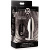 XR Brands Chrome Blast Small Metal Plug Rechargeable Vibrating Remote
