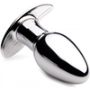 XR Brands Chrome Blast Small Metal Plug Rechargeable Vibrating Remote